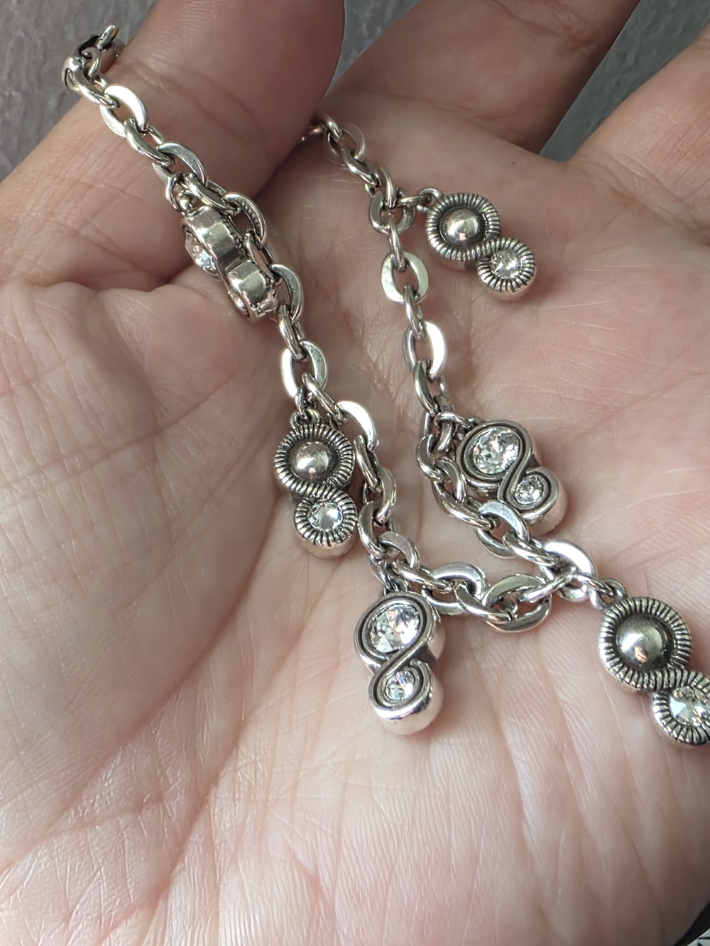 Brighton Jewelry INFINITY SPARKLE Crystal Silver Charm Dressy Bracelet new$58 - Picture 5 of 5